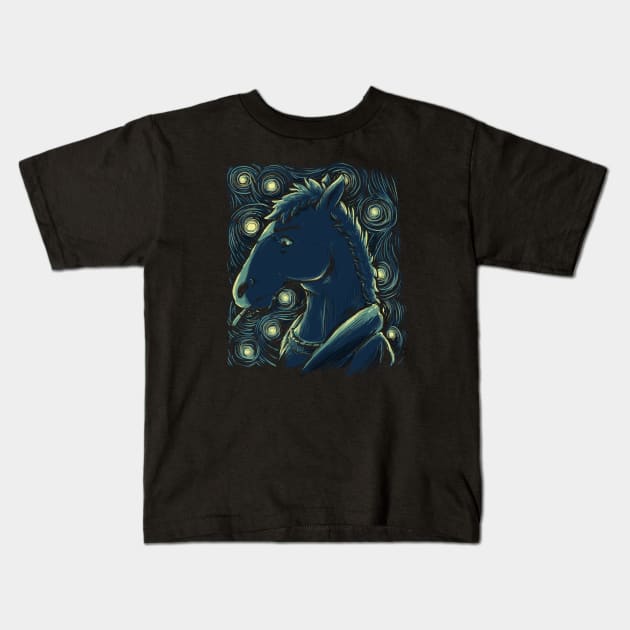 Starry Horse Kids T-Shirt by xMorfina